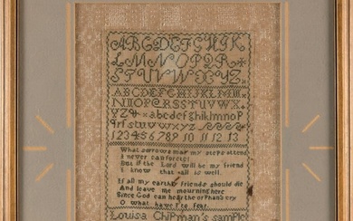NEEDLEWORK SAMPLER Dated 1813 12" x 8". Framed 23" x 18".