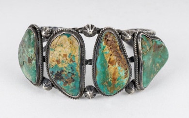 Native American Turquoise Sterling Bracelet