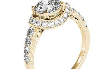 Natural 2.63 CTW Diamond Engagement Ring 18K Yellow Gold