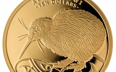 New Zealand - 10 Dollars 2020 - Kiwi - Apteryx Rowi - 1/4 oz PP - Gold