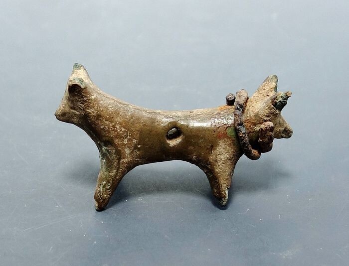 Nice Rare Luristan Bronze Double Ended Bull - 45mm length
