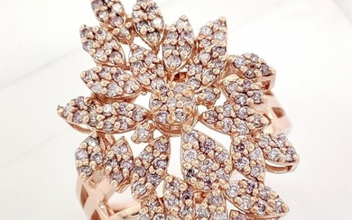 No Reserve Price - 0.72 Carat Pink Diamonds - Ring - 14 kt. Rose gold