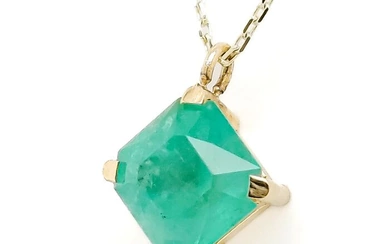 *No Reserve Price* 1.57ct Emerald Pendant - 14 kt. Yellow gold - Pendant