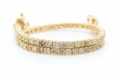 No Reserve Price - 2.30 tcw - 14 kt. Yellow gold - Bracelet Diamond