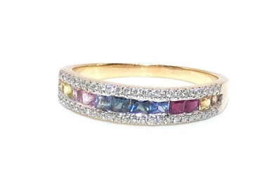 No Reserve Price - Ring - 14 kt. Yellow gold Sapphire - Diamond