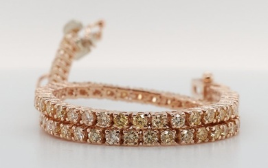 No Reserve Price - Tennis bracelet Rose gold Diamond (Natural)