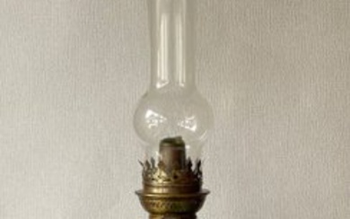 Oil lamp - Brass, Glass, Marble, Zamac