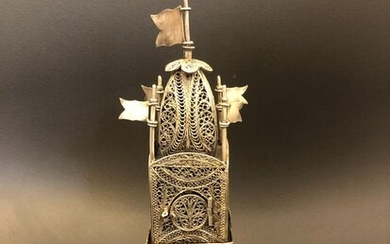 One of a kind Jewish silver spice tower early to mid 19TH century - Silver - Austria Hungary or Galicia - 19th century