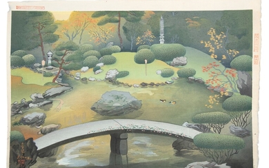 Ôno Bakufu également connu sous le nom de Ohno Bakufu 大野麦風 (JAPON, 1888-1976) Jardins du...