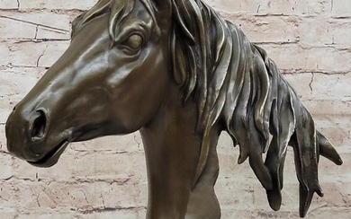 Original Hot Cast Bronze Horse Head Bust Sculpture Signed By Milo - 20lbs