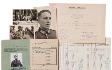 Owm.d.Sch.d.Res. Franz Hofer - a certificate to the Anti-Partisan Badge in silver, his pay book and