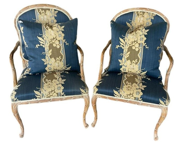 PAIR OF 2 ELEGANT FRENCH REGENCY STYLE SIDE CHAIRS