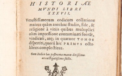 PLINIUS SECONDUS - C. Plinii secundi historiae mundi libri XXXVII - Lugduni [Lyon] ; Haeredes...
