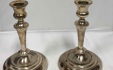 Pair Of Silver Plated Candlesticks Made In Japan