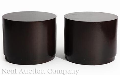 Pair of Faux Bois Cylinder Tables