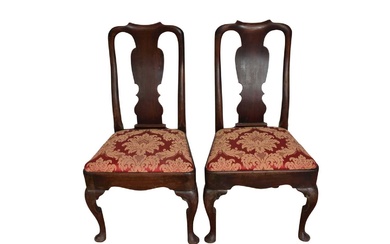 Pair of George I walnut side chairs