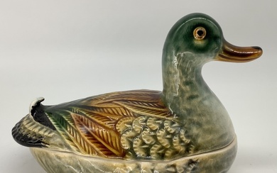 Pate maker “Duck”, Portugal mid-20th century, beautiful work, no defects. Pantry storage