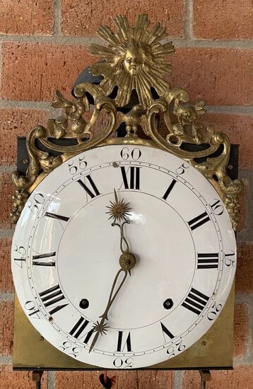Pendulum clock - ambachtelijk vervaardigde Morbiére Zon - Brass, Enamel, Steel, Wood, Pear - 18th century