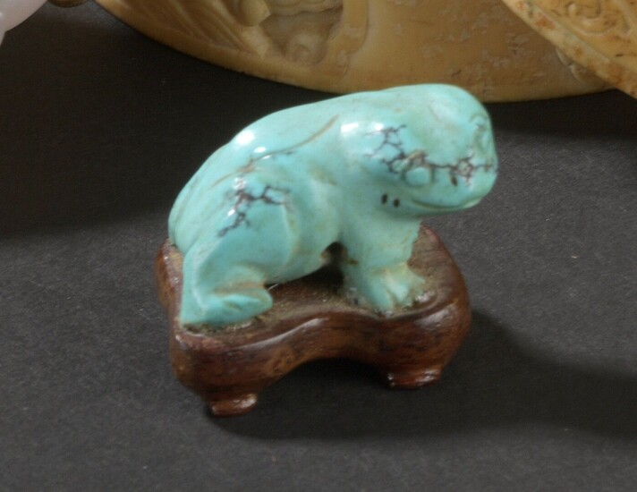 Petite grenouille en turquoise sculptée Chine,... - Lot 195 - Daguerre