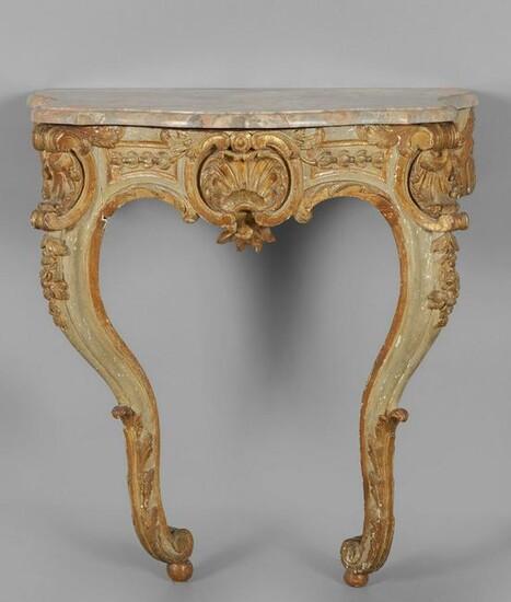 Piccola console Luigi XV in legno finemente