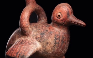 Pre-Columbian Vicus culture - whistling vessel of a bird - Peru Pottery Vessel - 20 cm