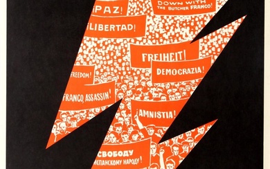 Propaganda Poster Spain Executioners Franco Dictatorship USSR Koretsky. Original...