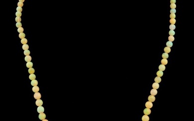 STRAND GRADUATED AFRICAN OPALS & 14K YG NECKLACE