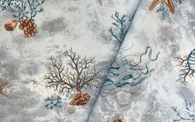 San Leucio - elegant furnishing fabric with a marine background - Upholstery fabric - 280 cm - 240 cm