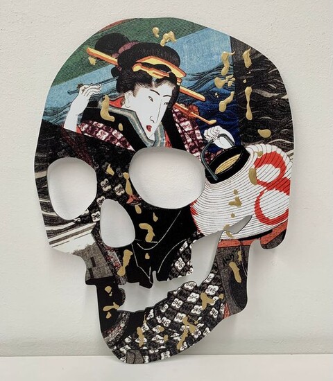 Sculpture (1) - Acrylic, alu-dibond - Geisha - Akira Hiro (1978) - The Geisha skull