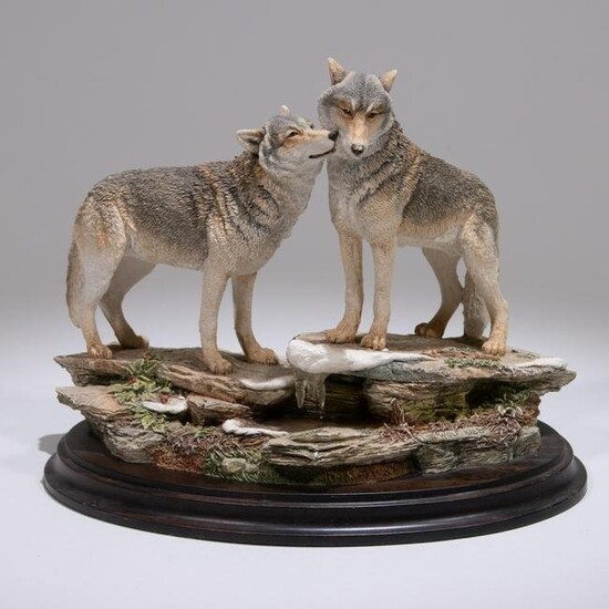 Signed K. Sherwin Wolf Kiss Sculpture