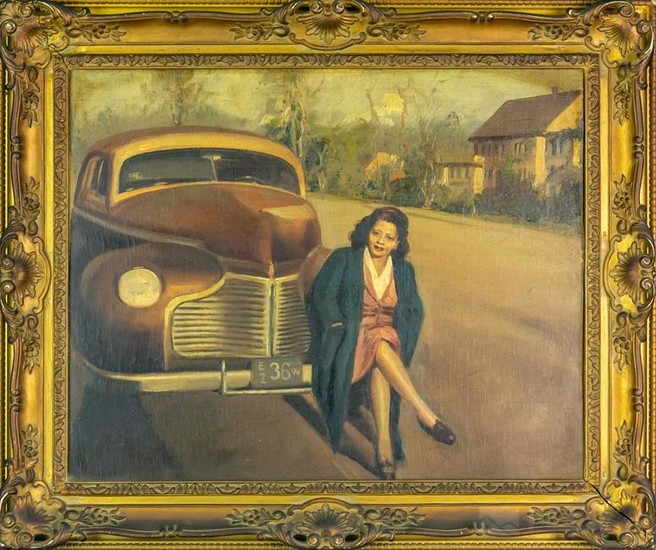 Signed Willie Black Americana Oil / Board Painting