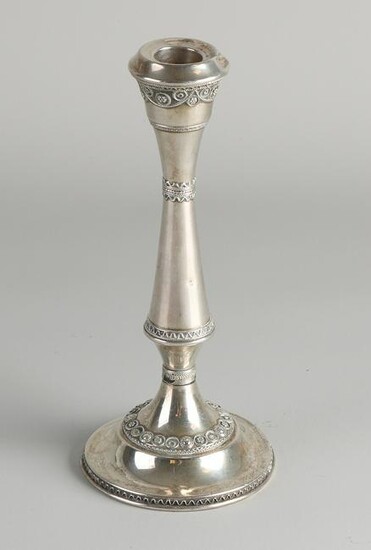 Silver candlestick, 925/000, on a round base, decorated