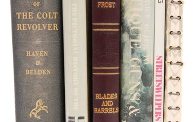 Six assorted vintage firearms books including A History of the...