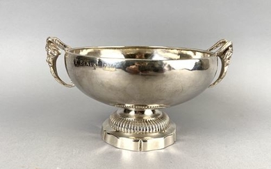 Solid silver Burgundian cup, the pedestal with gadroons,...