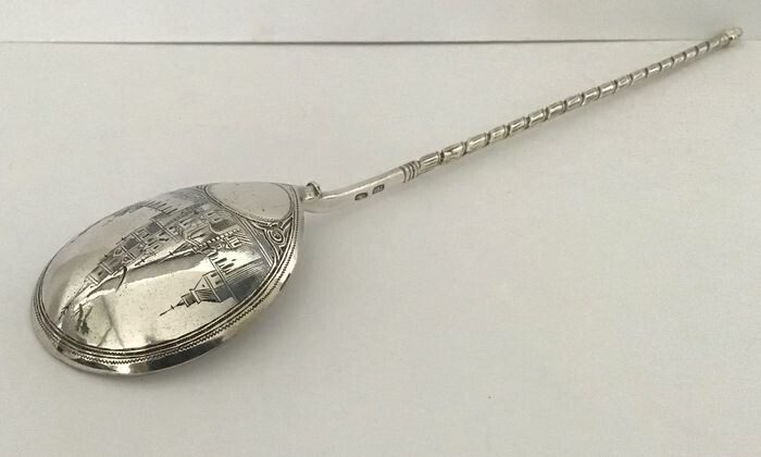 Spoon (1) - .875 (84 Zolotniki) silver, and niello - Stepan Levin - Russia - Late 19th century