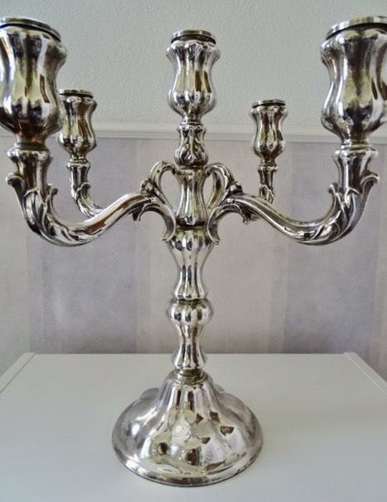 Sterling five-light candlestick 35 cm - .925 silver - Otto Wolter - Germany - 1875 - 1991