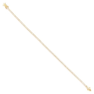 TWO DIAMOND LINE BRACELETS in 18ct gold, each set with