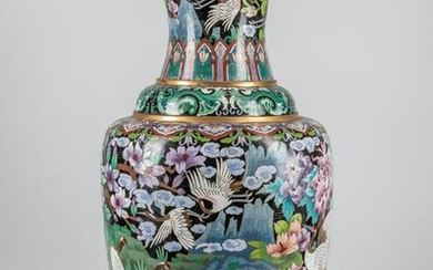 Tall Chinese Old Cloisonne Vase