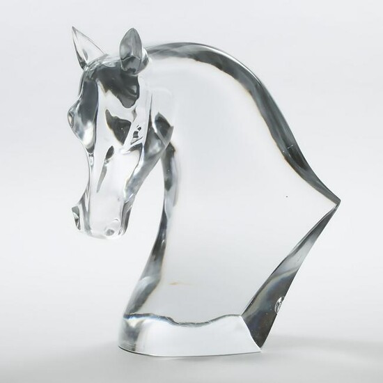 'Tête de Cheval', Lalique Glass Large Model of a