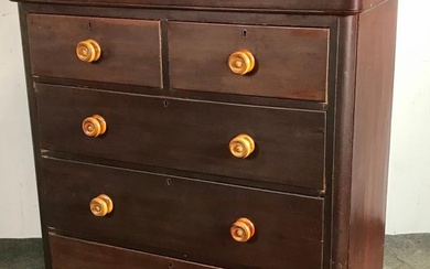 VICTORIAN MAHOGANY CHEST OF 2 OVER 3 DRAWERS