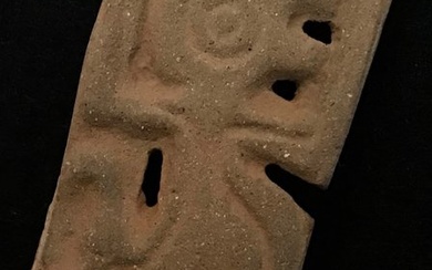 Veracruz plaque of a stylized figure, probaby a monkey - Mexico Pottery Figure