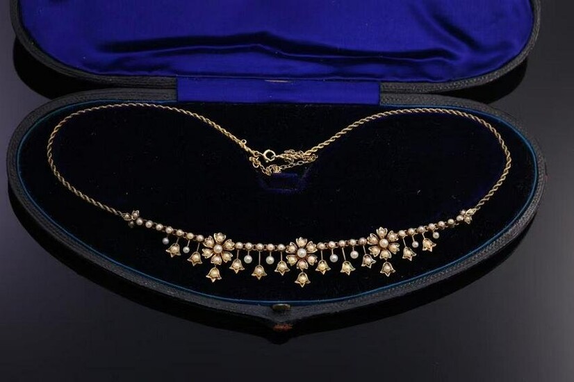 Victorian 15K Pearl Necklace