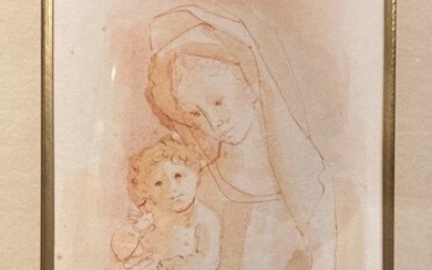 Vierge à l'Enfant Lavis et traces de crayon... - Lot 95 - Euvrard & Fabre