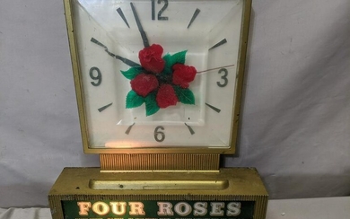 Vintage Four Roses Whiskey Lighted Wall Advert Clock