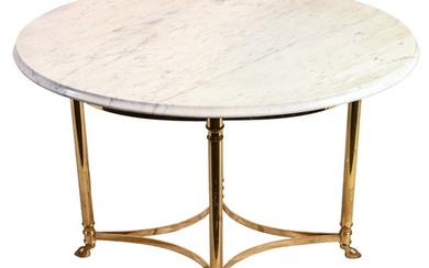 Vintage Italian Brass and Marble Coffee Table