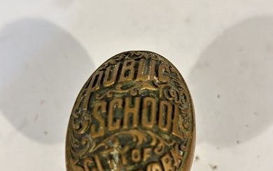 Vintage Public School City of New York brass door knob.