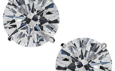 Vivid Diamonds GIA Certified 4.11 Carat Diamond Solitaire Stud Earrings