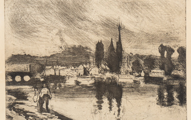 Vue de Rouen (Cours la Reine), 1884,Camille Pissarro