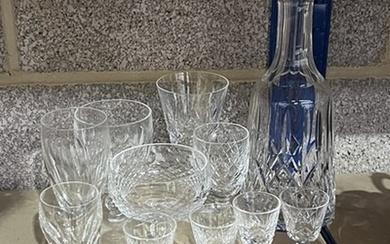 Waterford Crystal including Lismore cut glass carafe, Lismor...