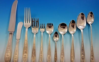 Wedgwood by Int Sterling Silver Flatware Set 12 Dinner + Hollowware Collection
